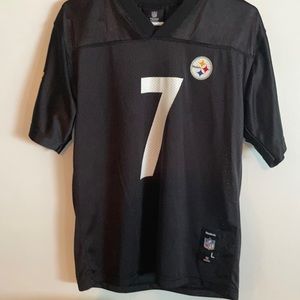 NFL Pittsburgh Steelers Roethlisberger Number Seven Jersey Kids Large, black